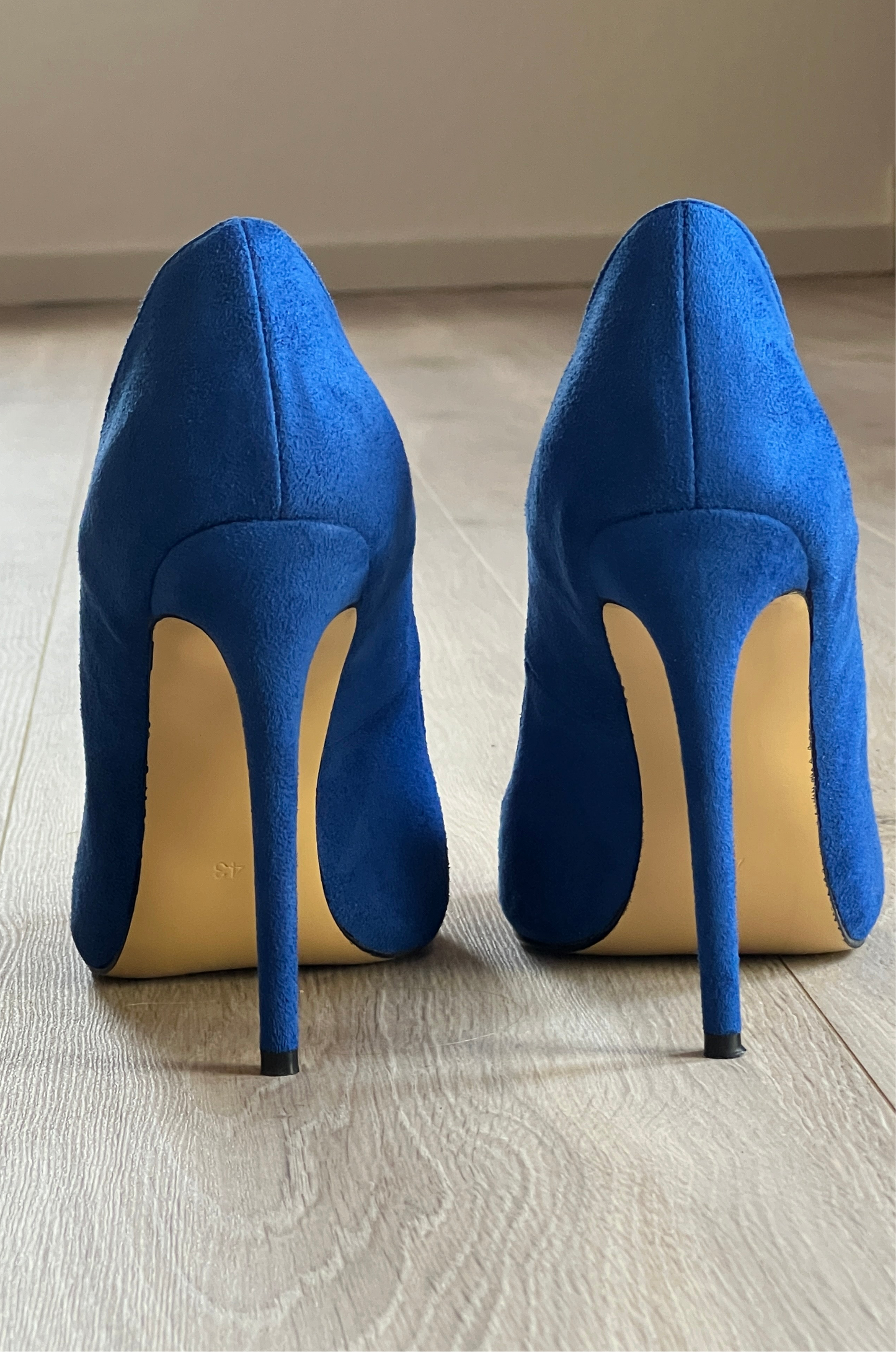 Faux Suede Peeptoe Pumps
