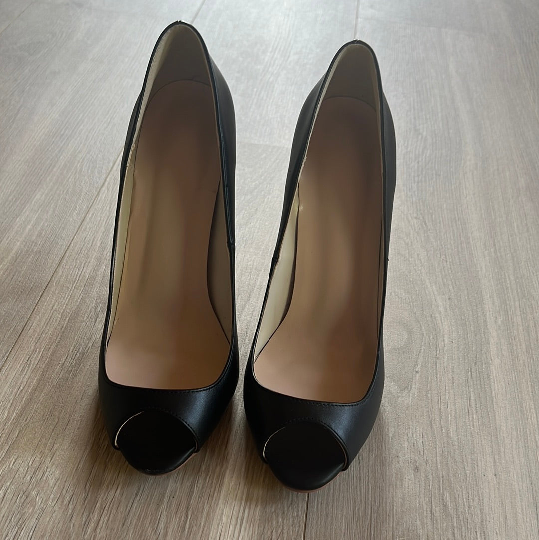 Black Peeptoe Pumps