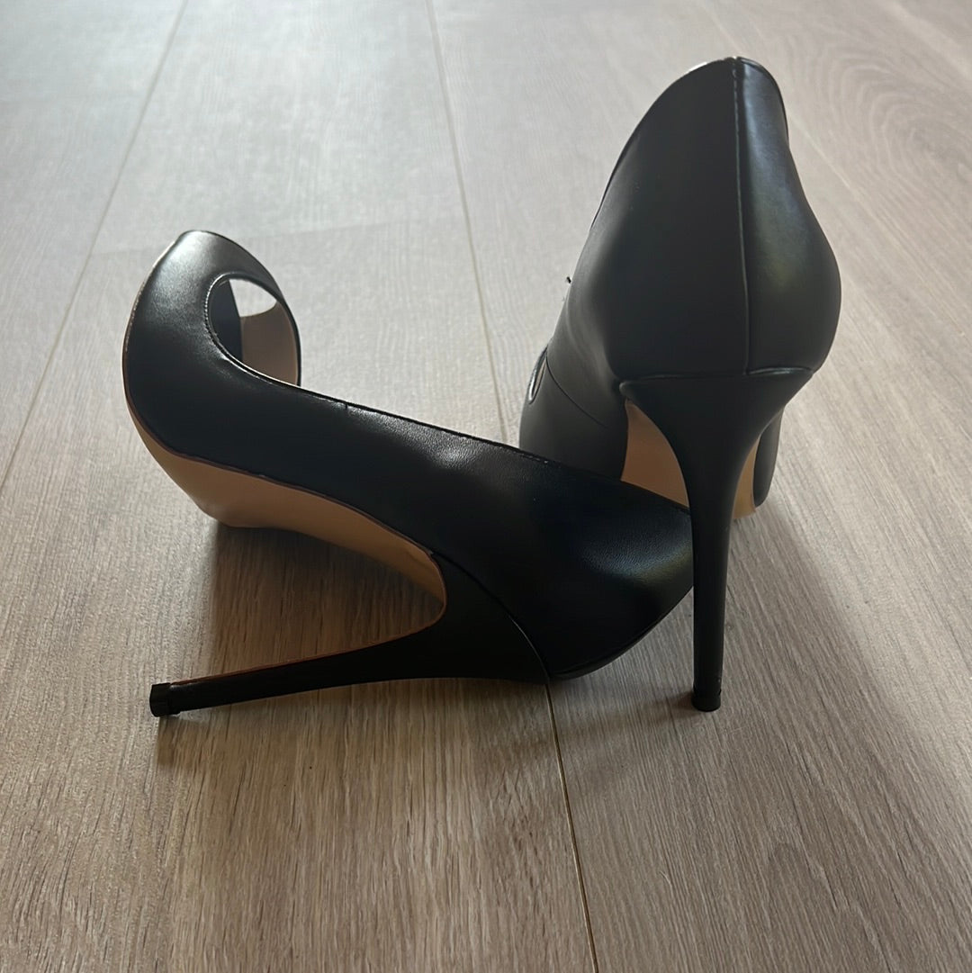 Black Peeptoe Pumps
